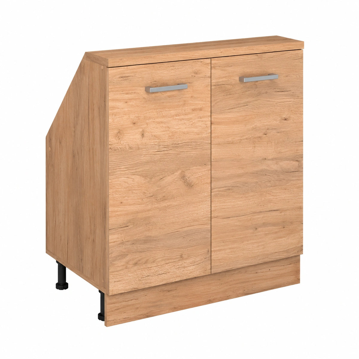 Meuble polyvalent, en chêne, avec rangement, avec portes, coloris doré, pour les espaces de vie