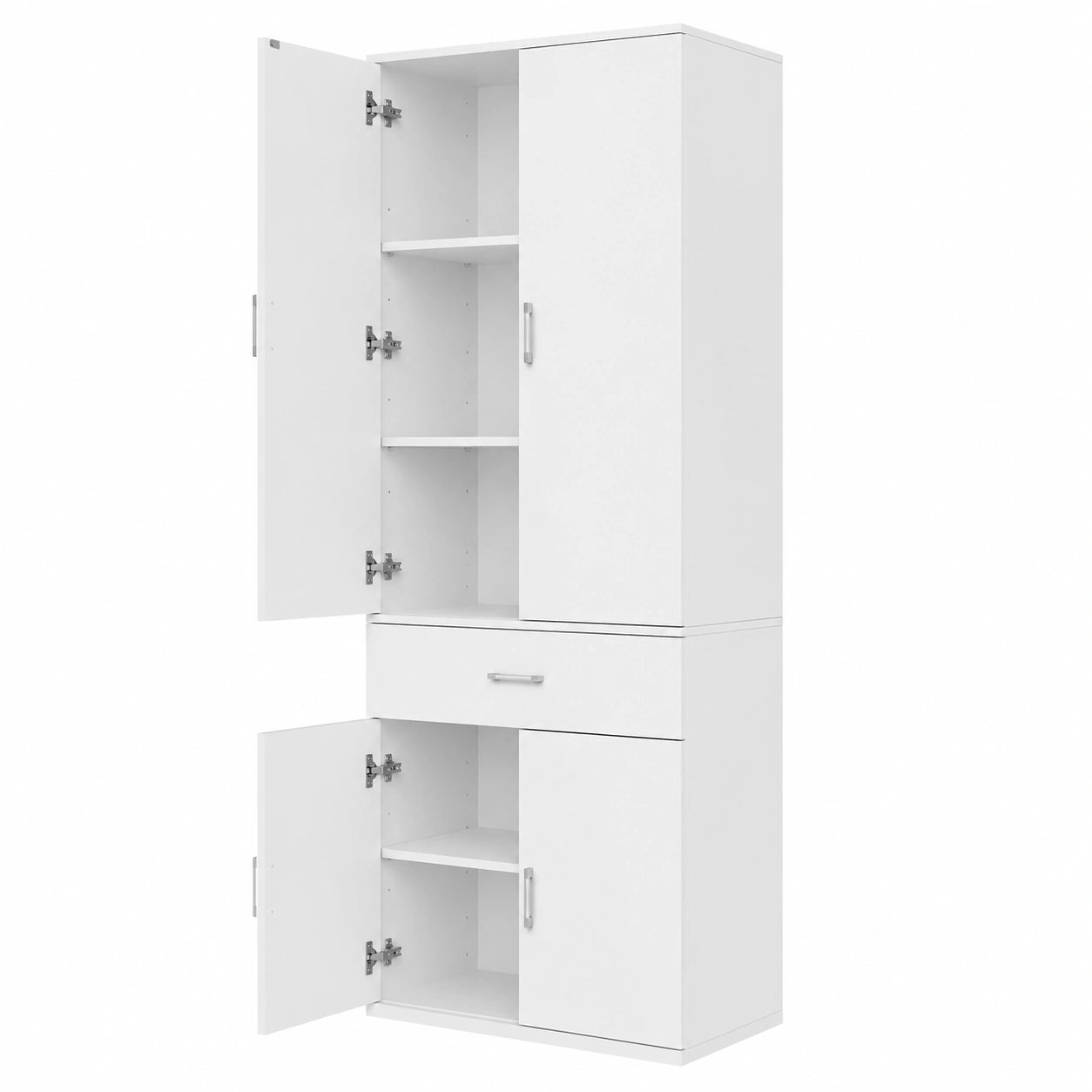 Armoire, réglable, avec rangement, avec tiroirs, coloris blanc, 60 x 34 x 180 cm, pour la chambre