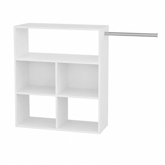 Armoire, avec rangement, avec étagères, coloris blanc, pour la chambre