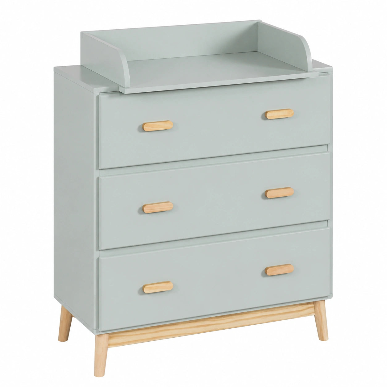 Commode, en panneaux de bois, coloris marron et vert, 100 x 80 x 42 cm, pour la chambre ou le salon