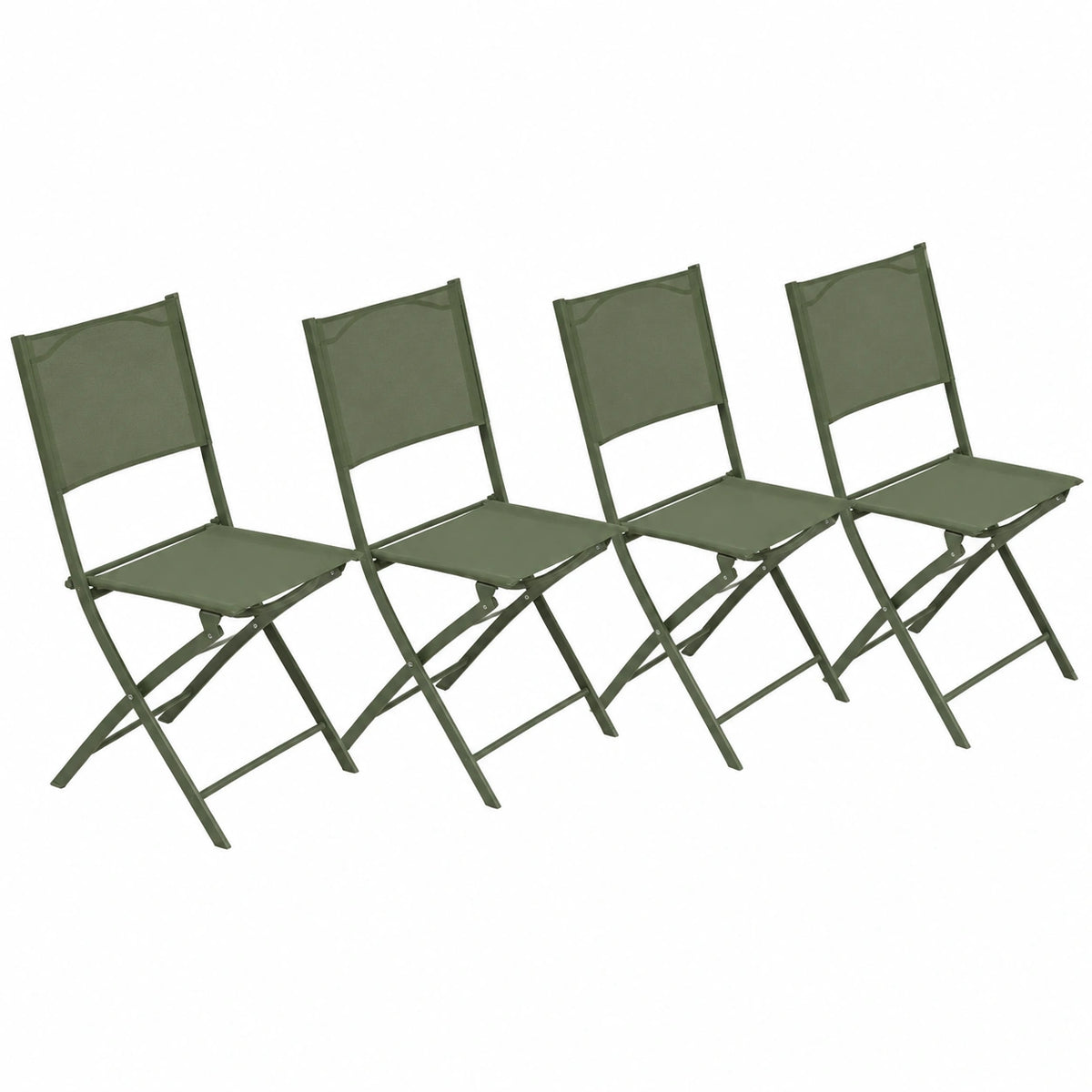 Chaise, en acier, pliable, coloris vert, 46 x 52 x 87 cm, pour la salle à manger ou la cuisine