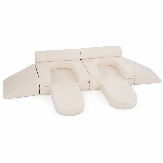 Canapé convertible, 2 places, modulable, en tissu, coloris beige, pour le salon ou la chambre d’amis