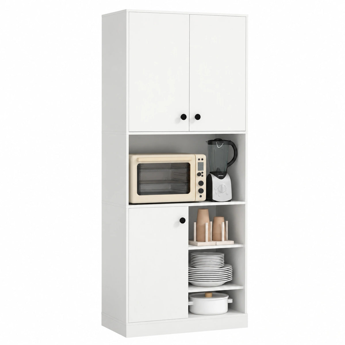 Armoire, avec rangement, avec portes, avec dispositif anti-basculement, coloris blanc, pour la chambre